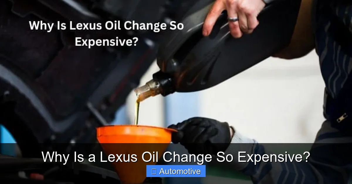 Why Is a Lexus Oil Change So Expensive?