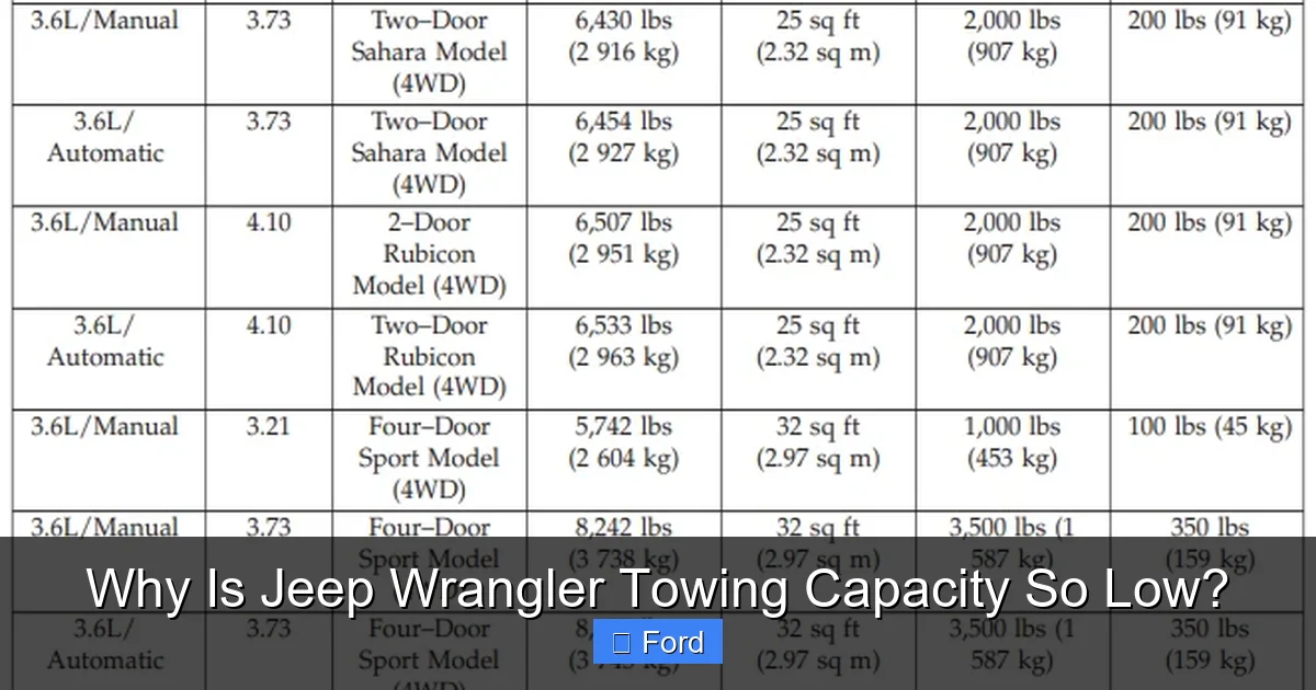 Why Is Jeep Wrangler Towing Capacity So Low?
