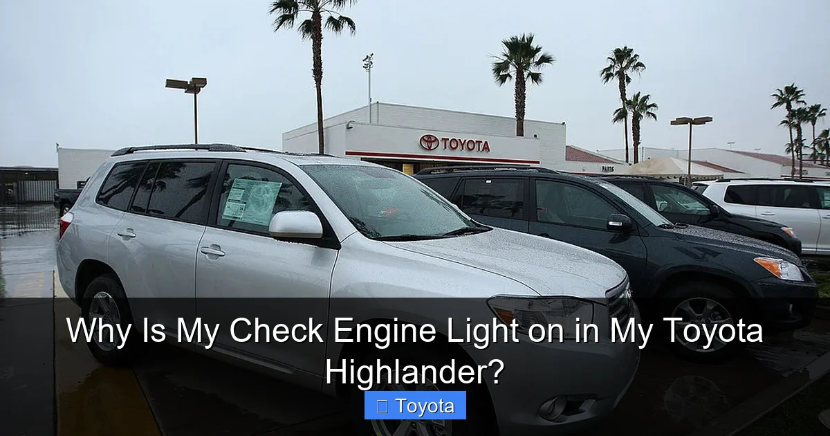 Why Is My Check Engine Light on in My Toyota Highlander?