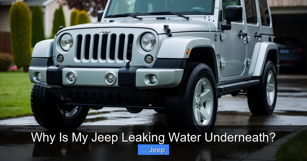 Why Is My Jeep Leaking Water Underneath?