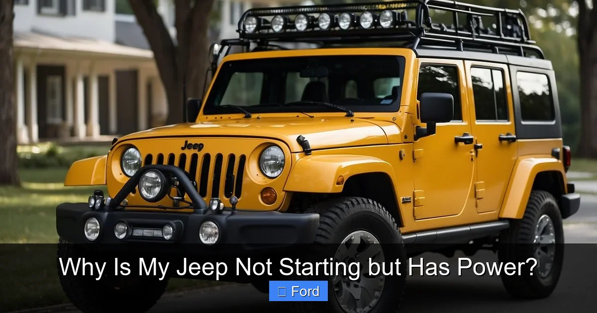 Why Is My Jeep Not Starting but Has Power?
