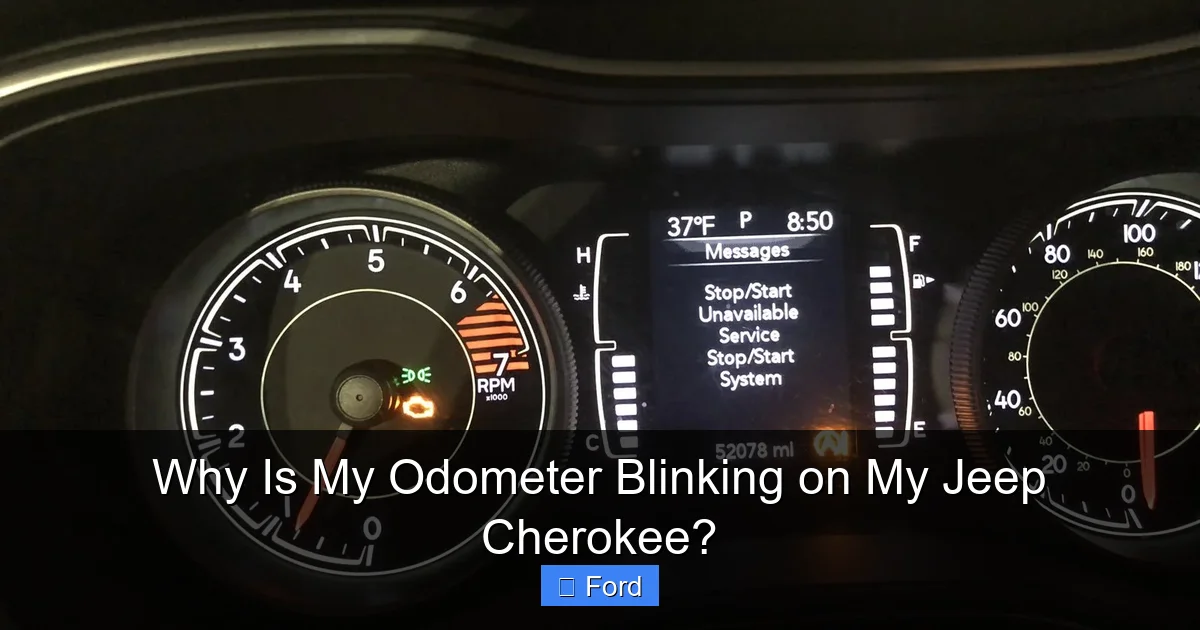 Why Is My Odometer Blinking on My Jeep Cherokee?