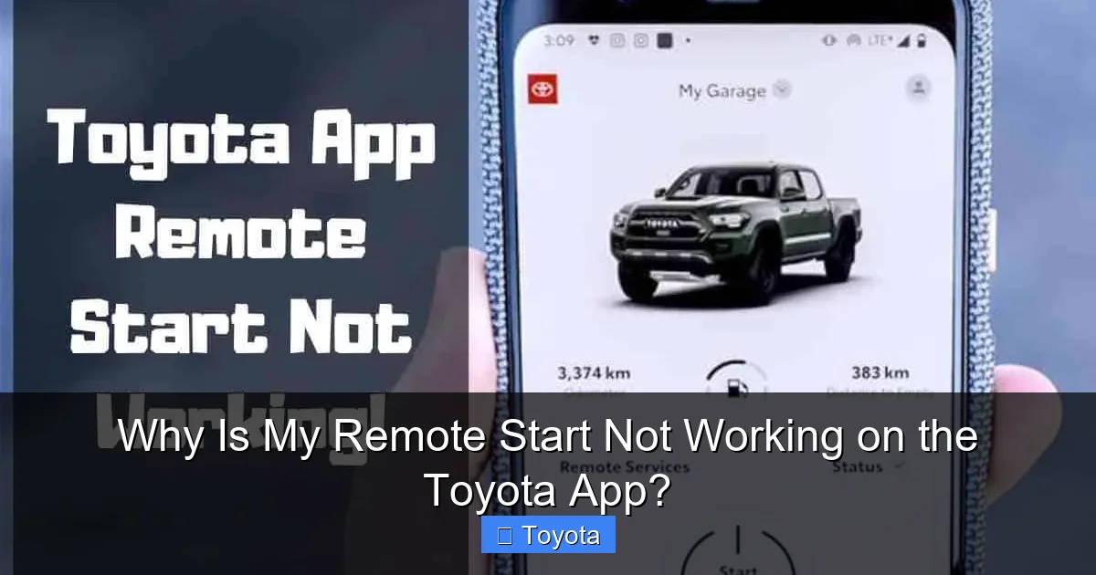 Why Is My Remote Start Not Working on the Toyota App?