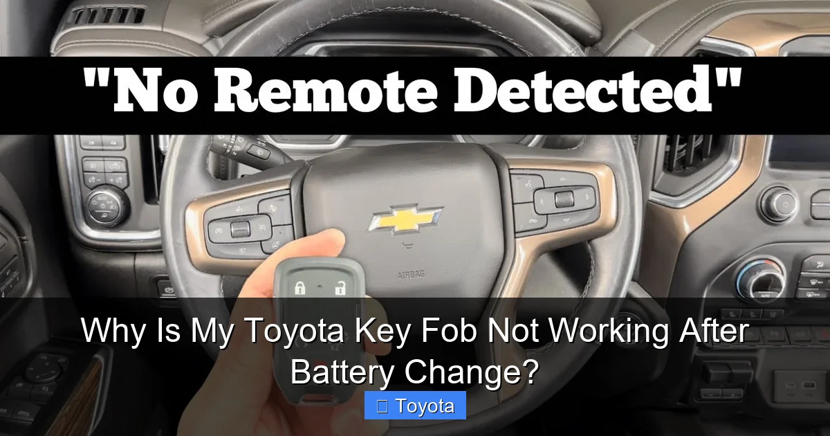 Why Is My Toyota Key Fob Not Working After Battery Change?