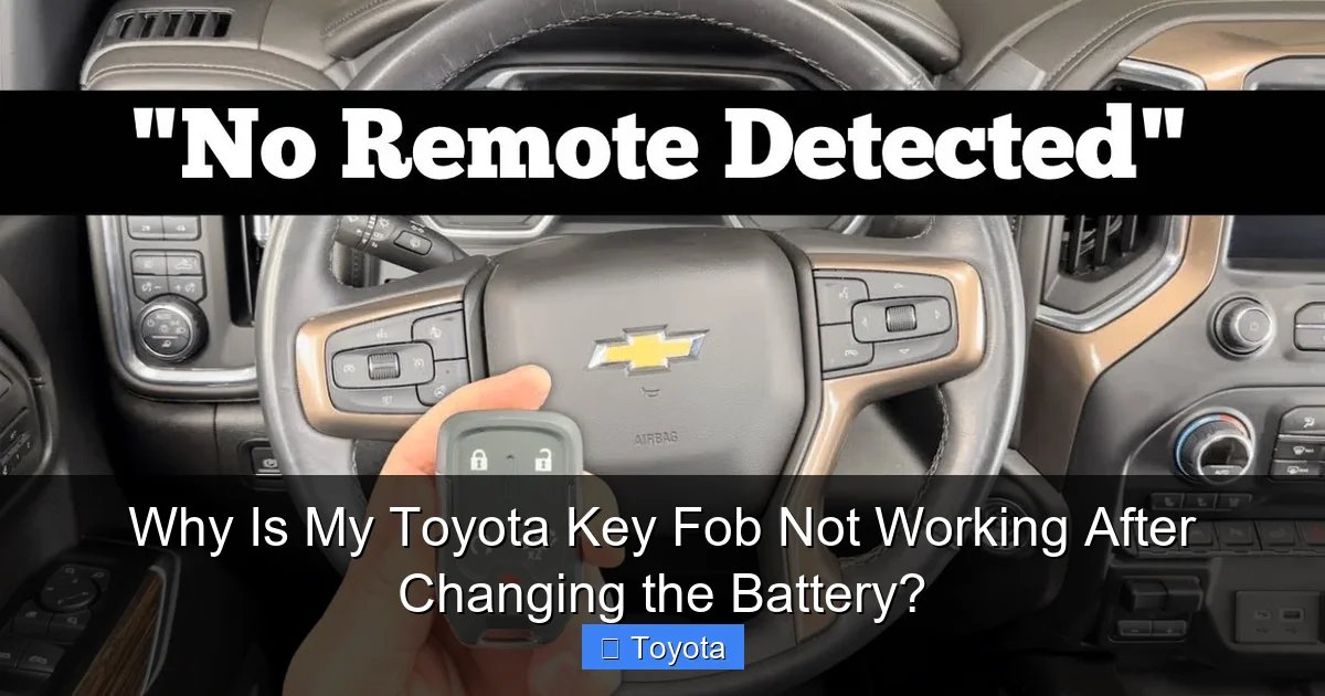 Why Is My Toyota Key Fob Not Working After Changing the Battery?