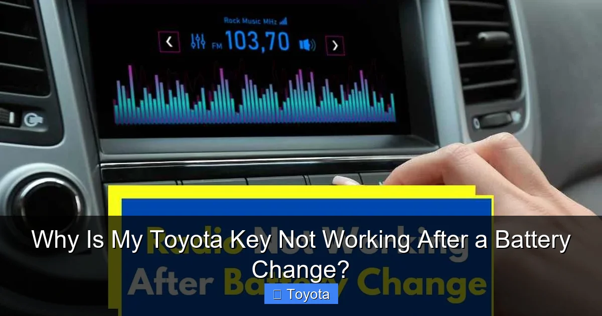 Why Is My Toyota Key Not Working After a Battery Change?