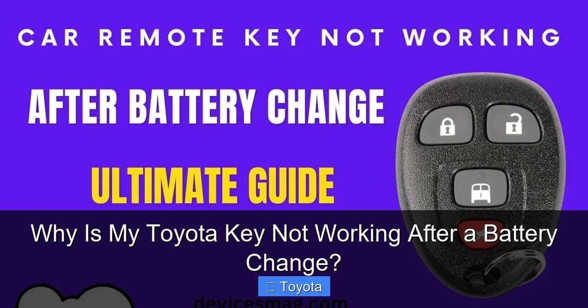 Why Is My Toyota Key Not Working After a Battery Change?