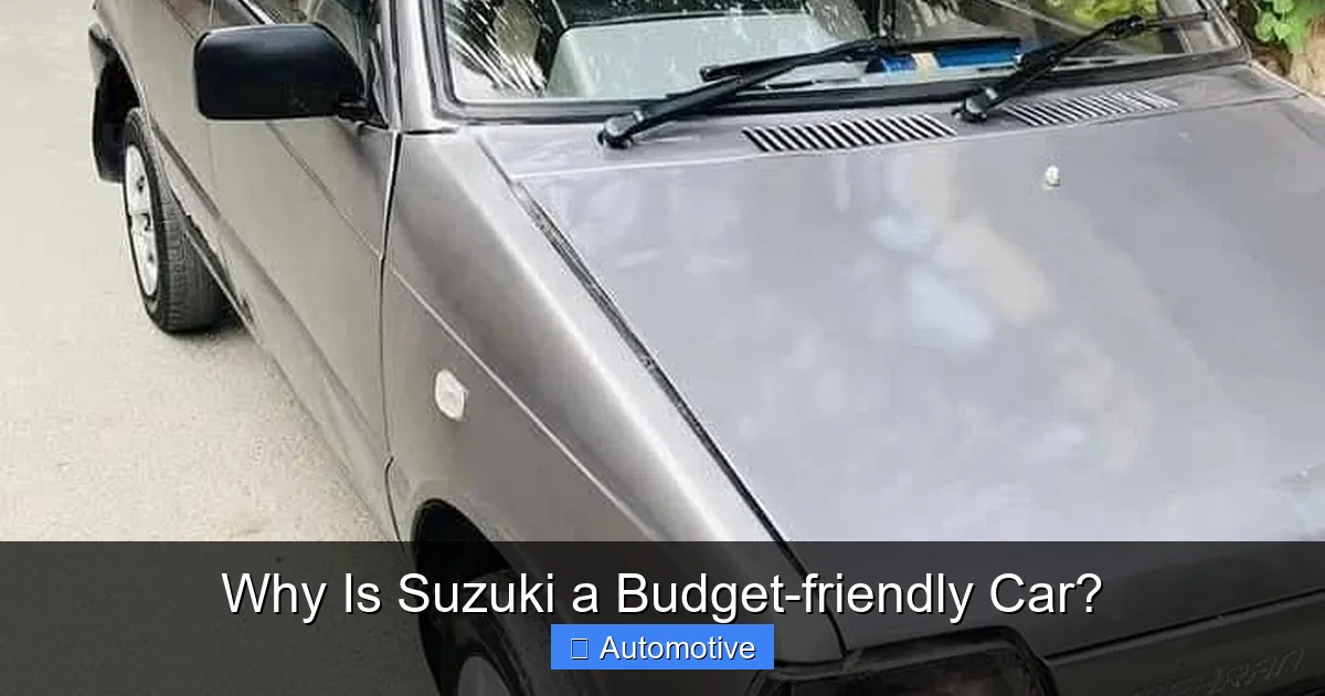 Why Is Suzuki a Budget-friendly Car?