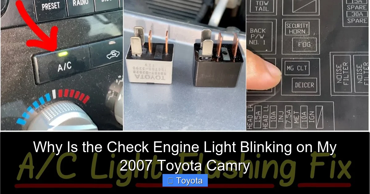 Why Is the Check Engine Light Blinking on My 2007 Toyota Camry