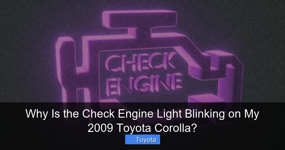 Why Is the Check Engine Light Blinking on My 2009 Toyota Corolla?