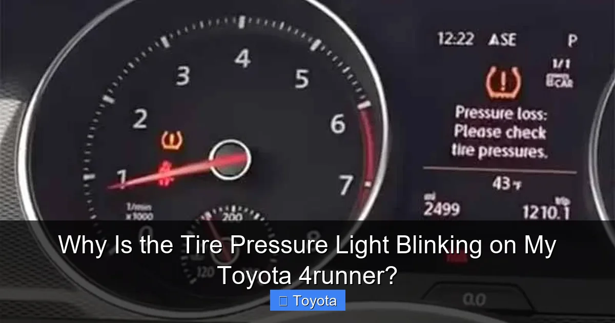 Why Is the Tire Pressure Light Blinking on My Toyota 4runner?