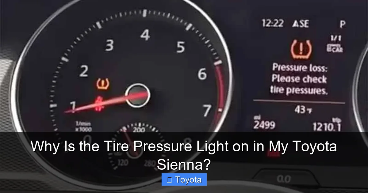 Why Is the Tire Pressure Light on in My Toyota Sienna?