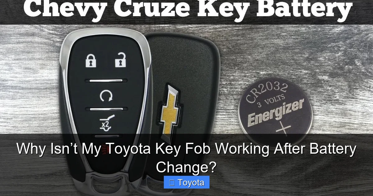 Why Isn’t My Toyota Key Fob Working After Battery Change?