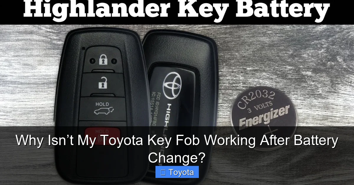 Why Isn’t My Toyota Key Fob Working After Battery Change?