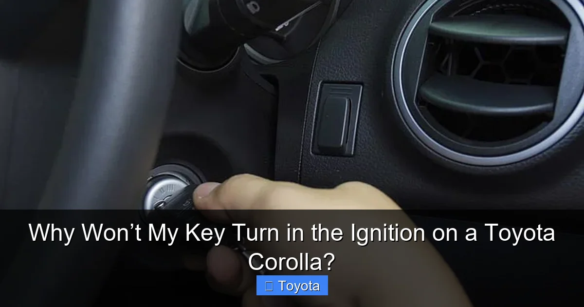 Why Won’t My Key Turn in the Ignition on a Toyota Corolla?