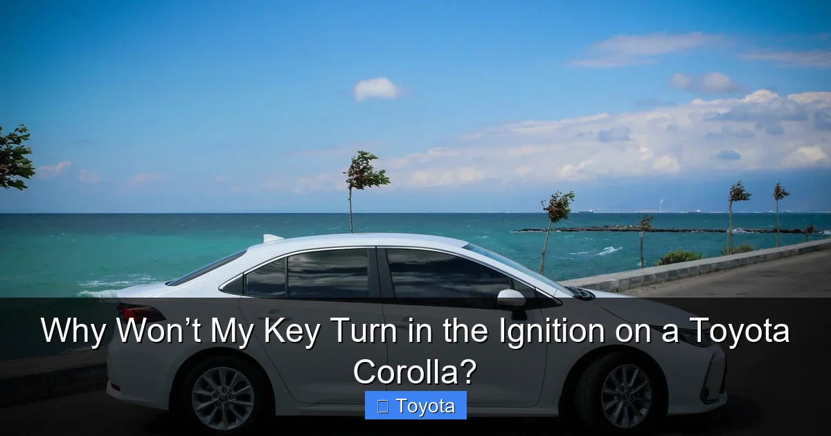 Why Won’t My Key Turn in the Ignition on a Toyota Corolla?