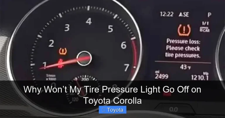 Why Won’t My Tire Pressure Light Go Off on Toyota Corolla