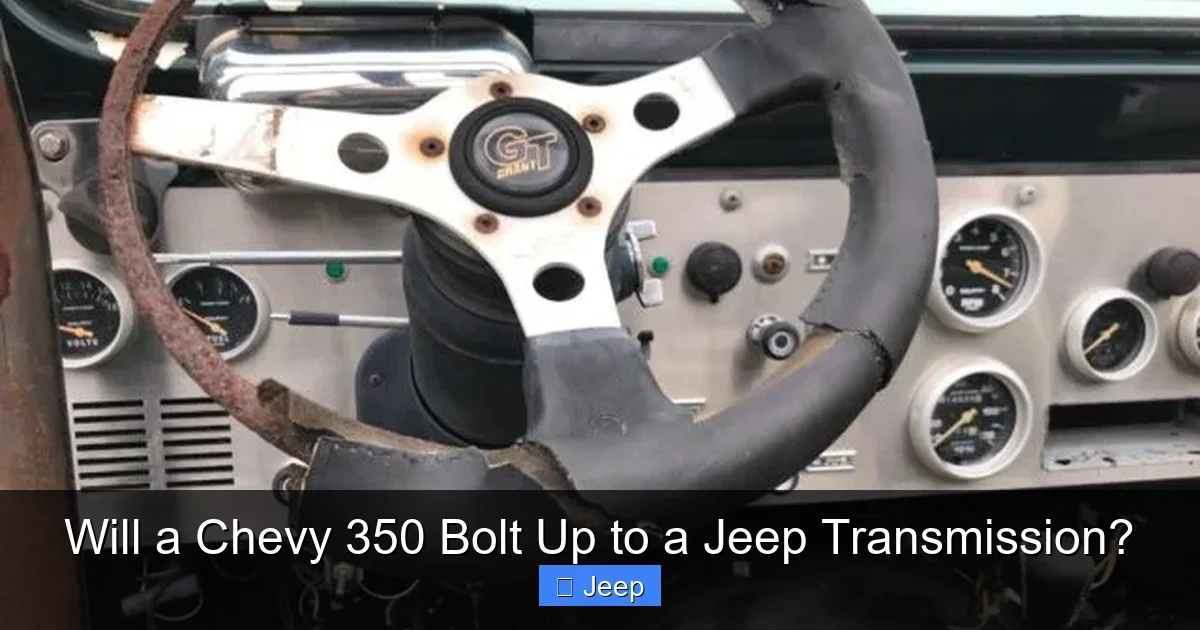 Will a Chevy 350 Bolt Up to a Jeep Transmission?