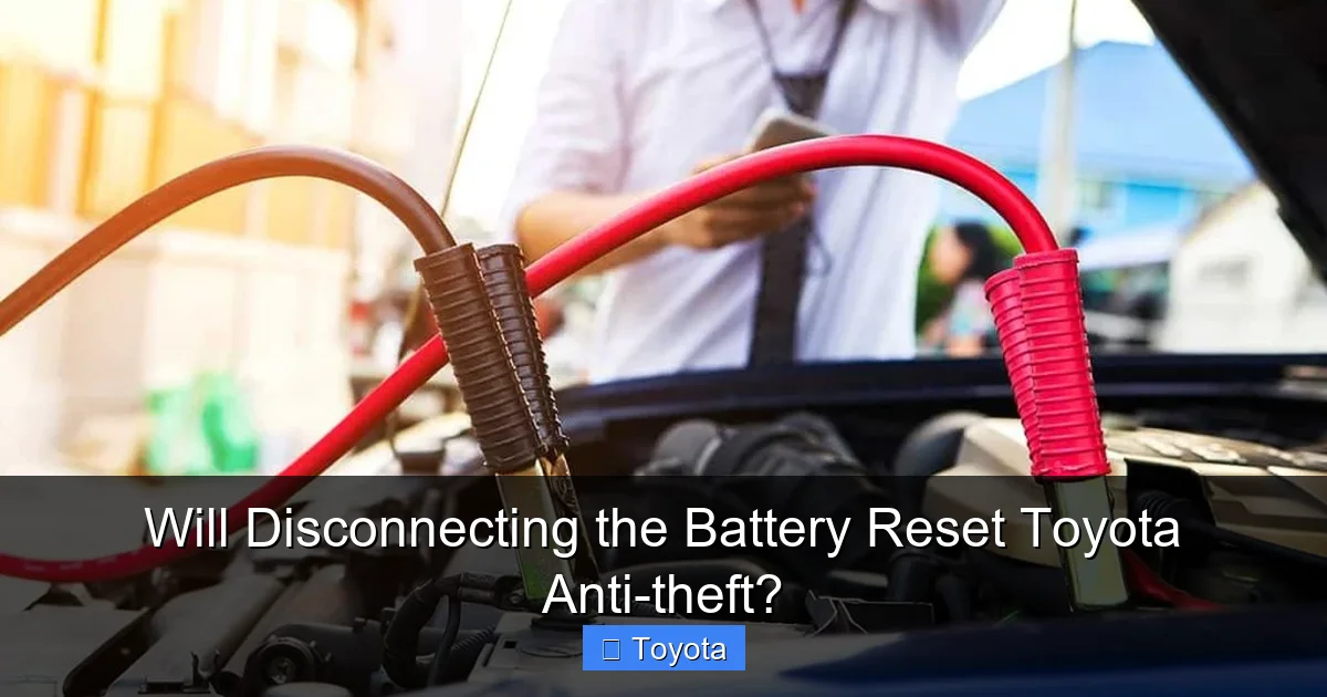 Will Disconnecting the Battery Reset Toyota Anti-theft?