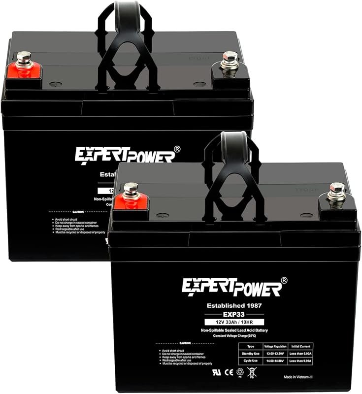ExpertPower 33Ah 12V SLA AGM Battery for Solar, UPS, Trailer & Securit