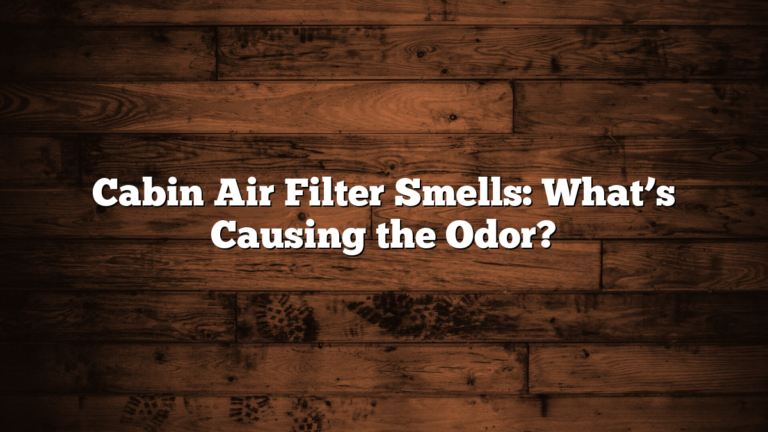 Cabin Air Filter Smells: What’s Causing the Odor?