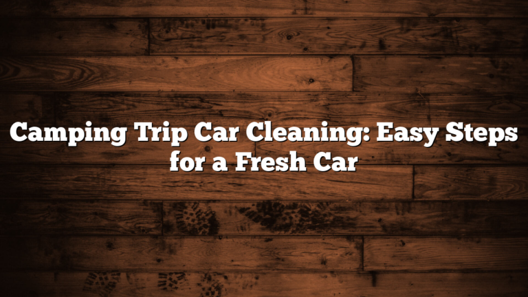 Camping Trip Car Cleaning: Easy Steps for a Fresh Car