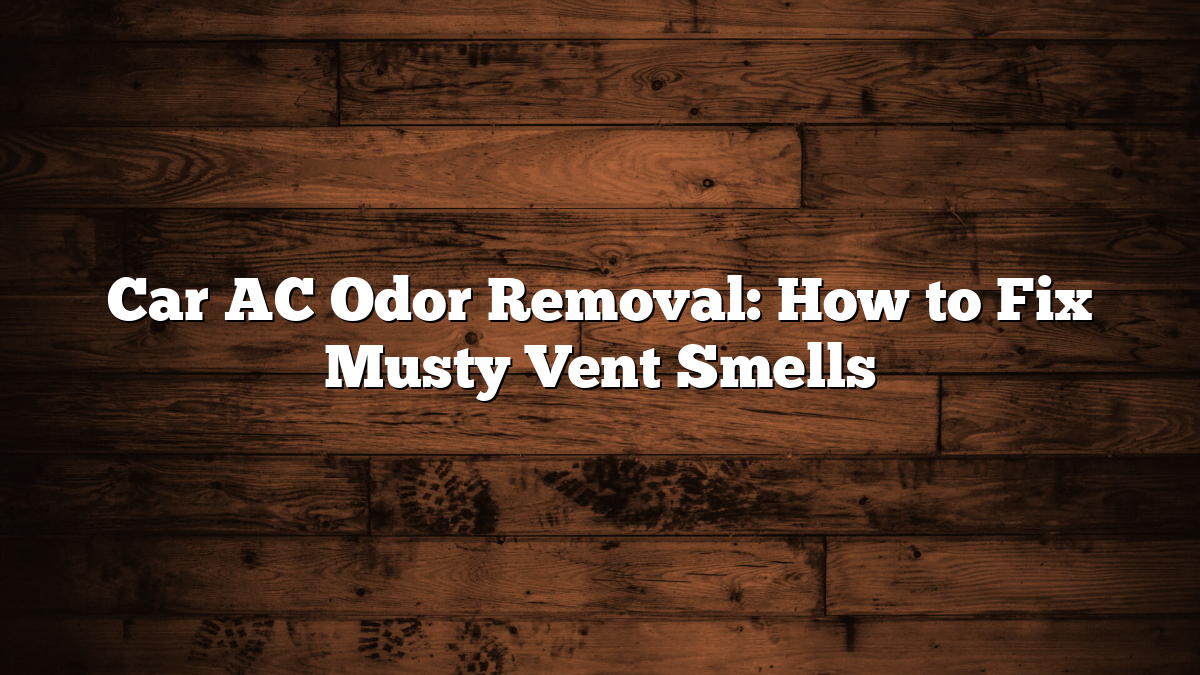 Car AC Odor Removal: How to Fix Musty Vent Smells