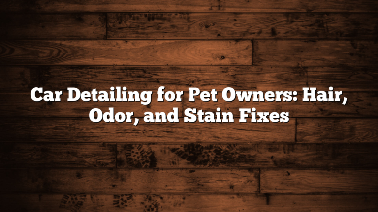 Car Detailing for Pet Owners: Hair, Odor, and Stain Fixes