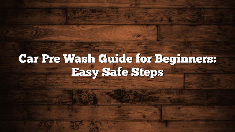 Car Pre Wash Guide for Beginners: Easy Safe Steps