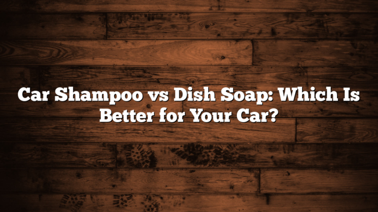 Car Shampoo vs Dish Soap: Which Is Better for Your Car?