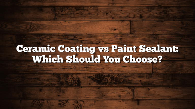 Ceramic Coating vs Paint Sealant: Which Should You Choose?