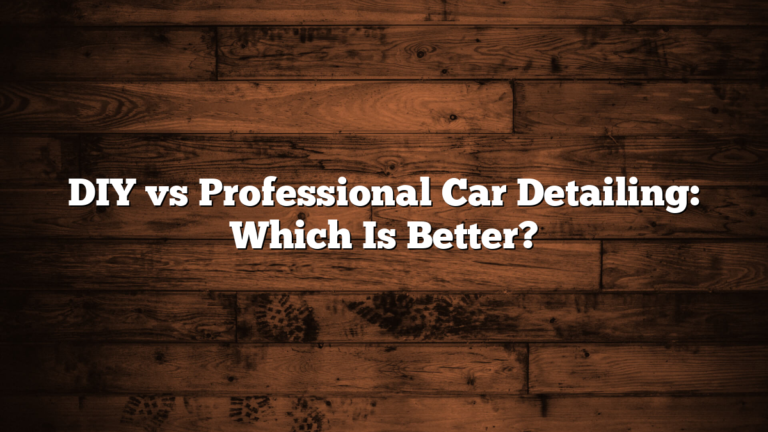 DIY vs Professional Car Detailing: Which Is Better?