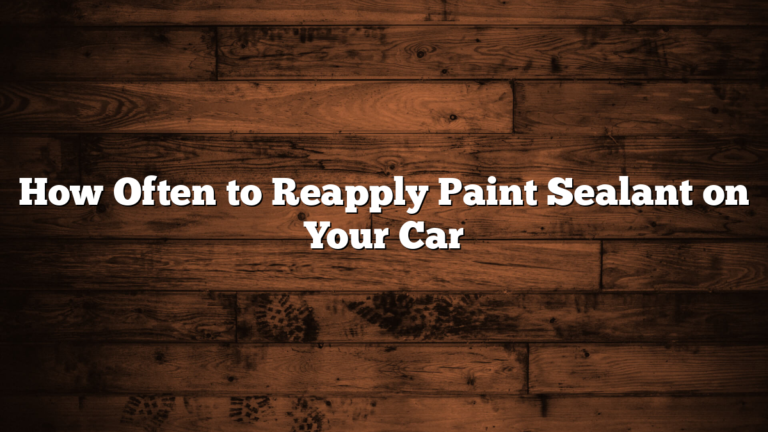 How Often to Reapply Paint Sealant on Your Car