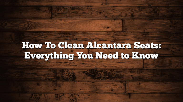 How To Clean Alcantara Seats: Everything You Need to Know