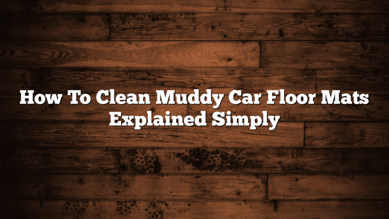 How To Clean Muddy Car Floor Mats Explained Simply