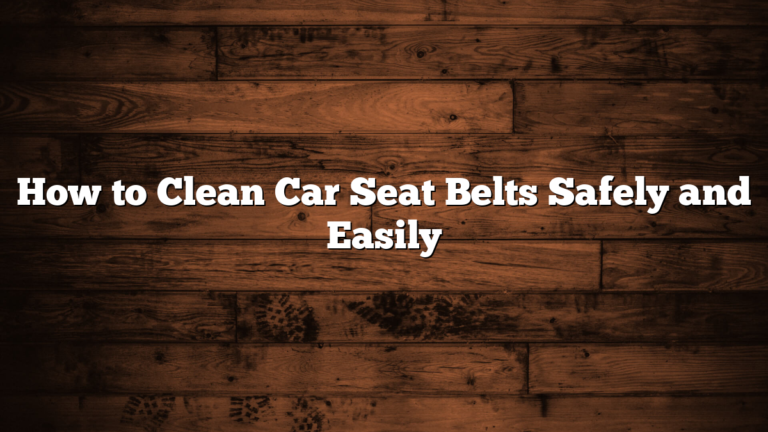How to Clean Car Seat Belts Safely and Easily