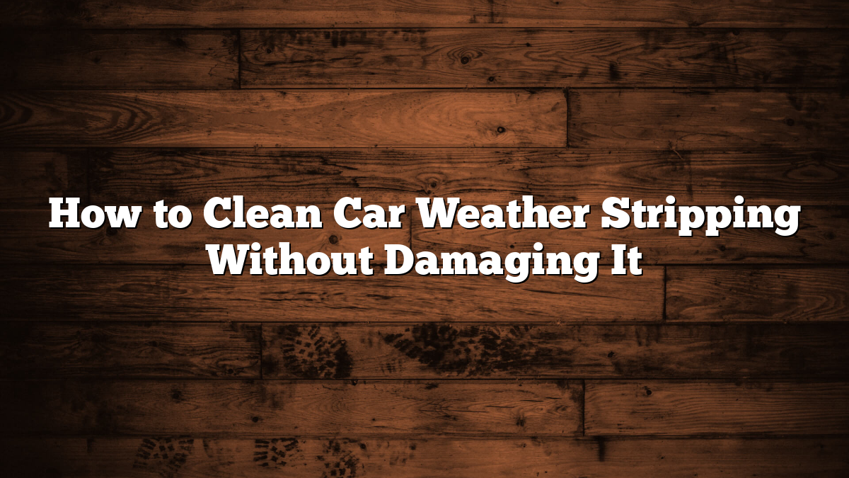 How to Clean Car Weather Stripping Without Damaging It