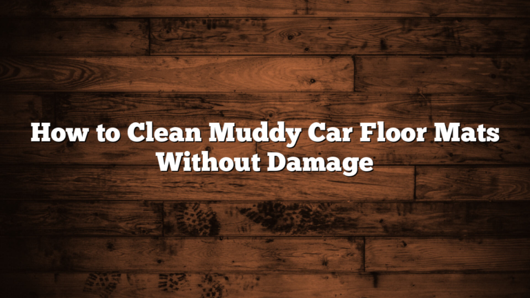 How to Clean Muddy Car Floor Mats Without Damage
