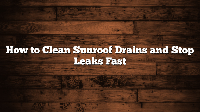 How to Clean Sunroof Drains and Stop Leaks Fast