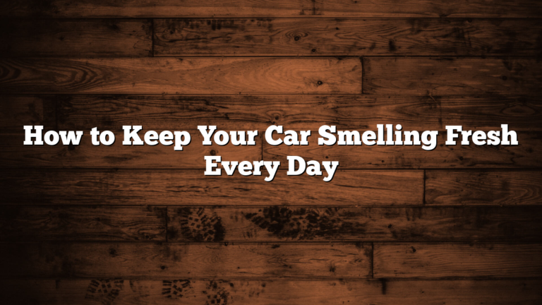How to Keep Your Car Smelling Fresh Every Day