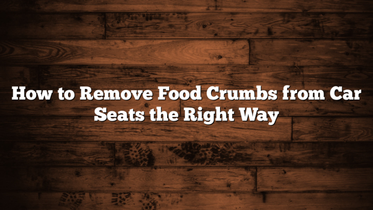 How to Remove Food Crumbs from Car Seats the Right Way