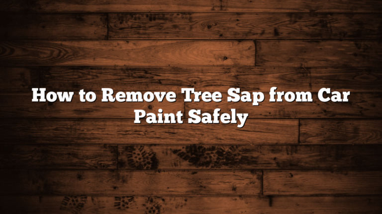 How to Remove Tree Sap from Car Paint Safely