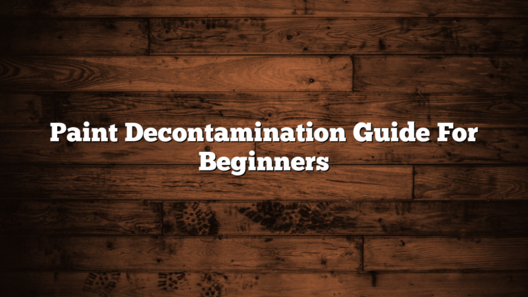Paint Decontamination Guide For Beginners