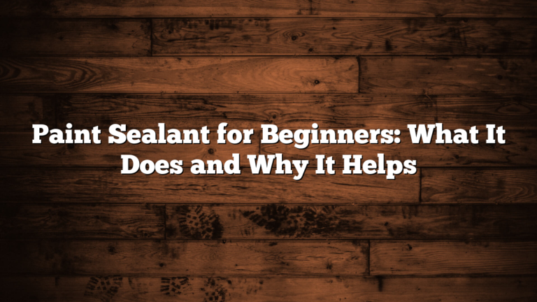 Paint Sealant for Beginners: What It Does and Why It Helps