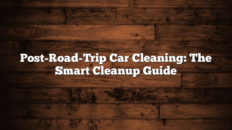 Post-Road-Trip Car Cleaning: The Smart Cleanup Guide