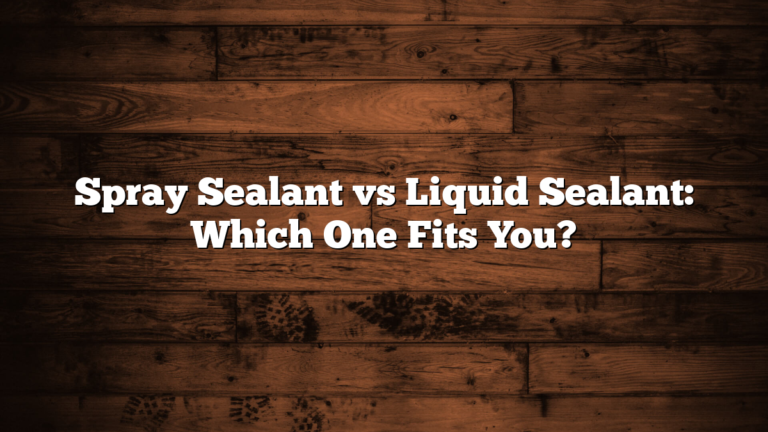 Spray Sealant vs Liquid Sealant: Which One Fits You?