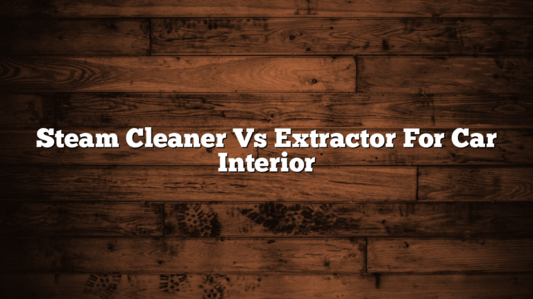 Steam Cleaner Vs Extractor For Car Interior