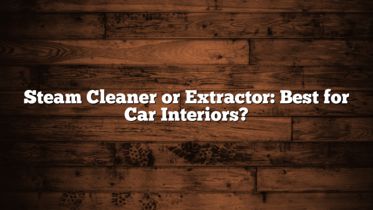 Steam Cleaner or Extractor: Best for Car Interiors?