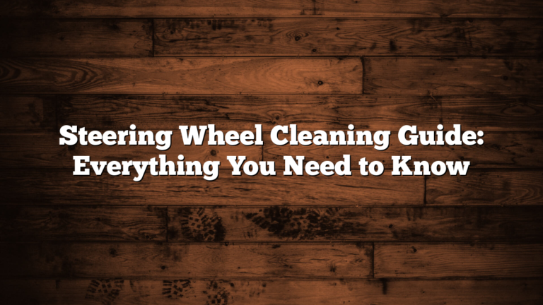 Steering Wheel Cleaning Guide: Everything You Need to Know