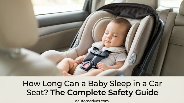 Close up of a baby sleeping safely in a car seat with the chest clip at armpit level.